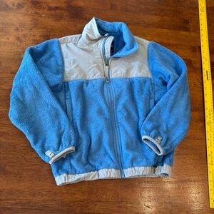 The North Face Denali Polartec Fleece Jacket Girls small Baby Blue Gray Full Zip